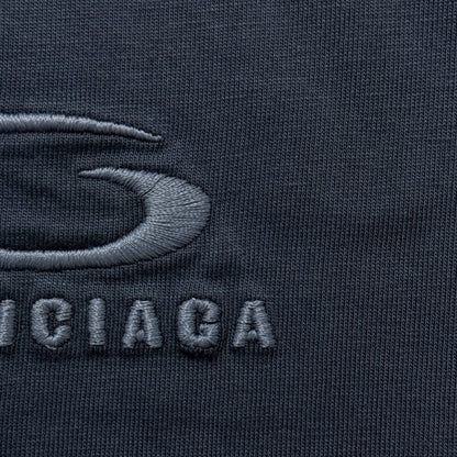 Balenciaga Men's Loop Sports Icon Oversized T-shirt in Black Faded