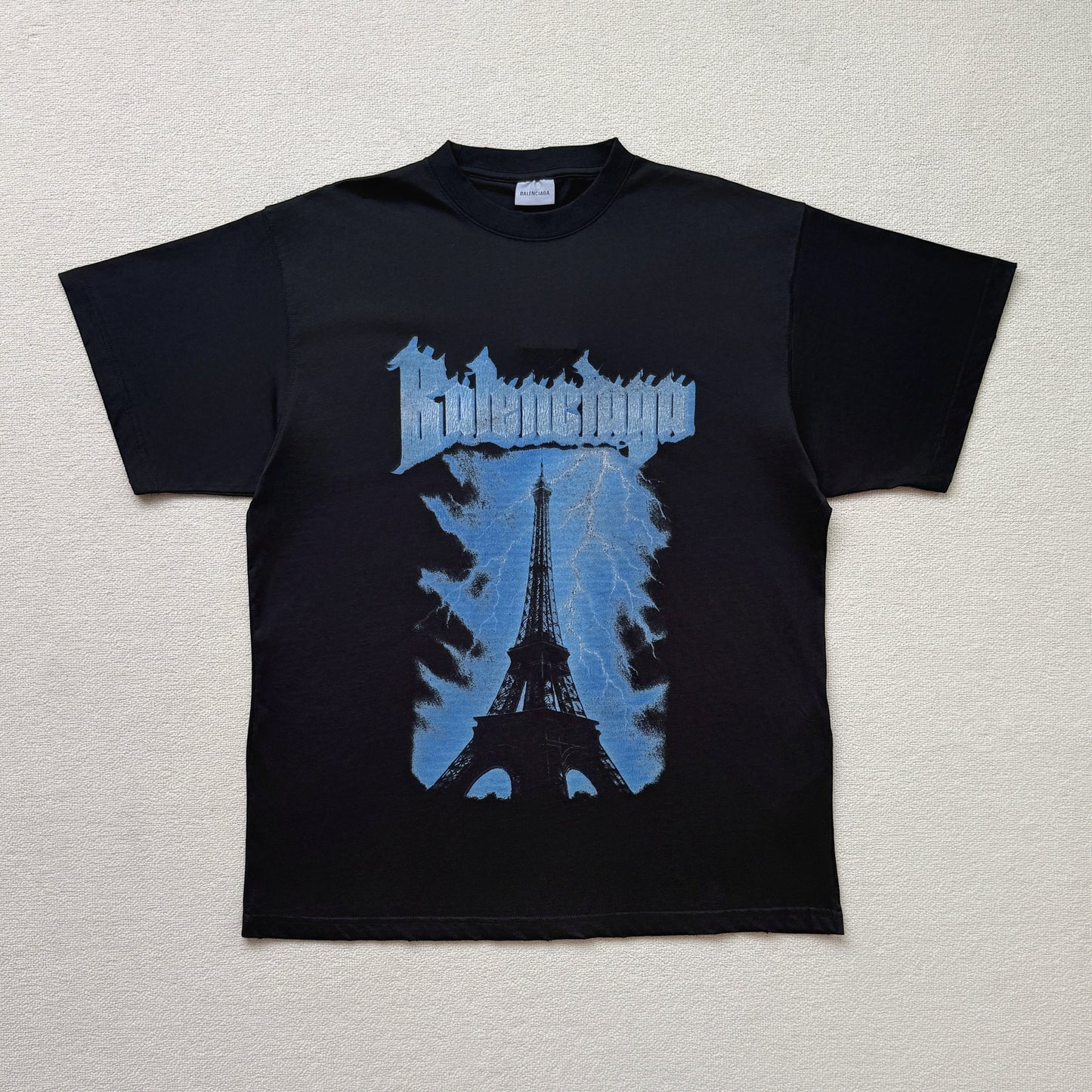 BALENCIAGA Paris Thunderstorm Oversized T-Shirt "Black"