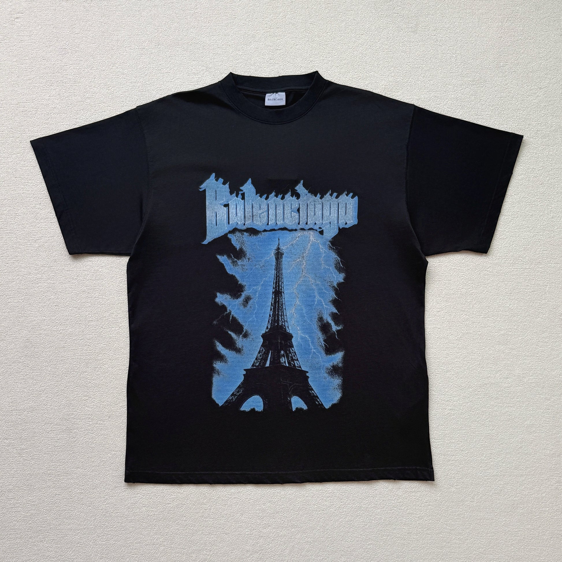 BALENCIAGA Paris Thunderstorm Oversized T-Shirt "Black"