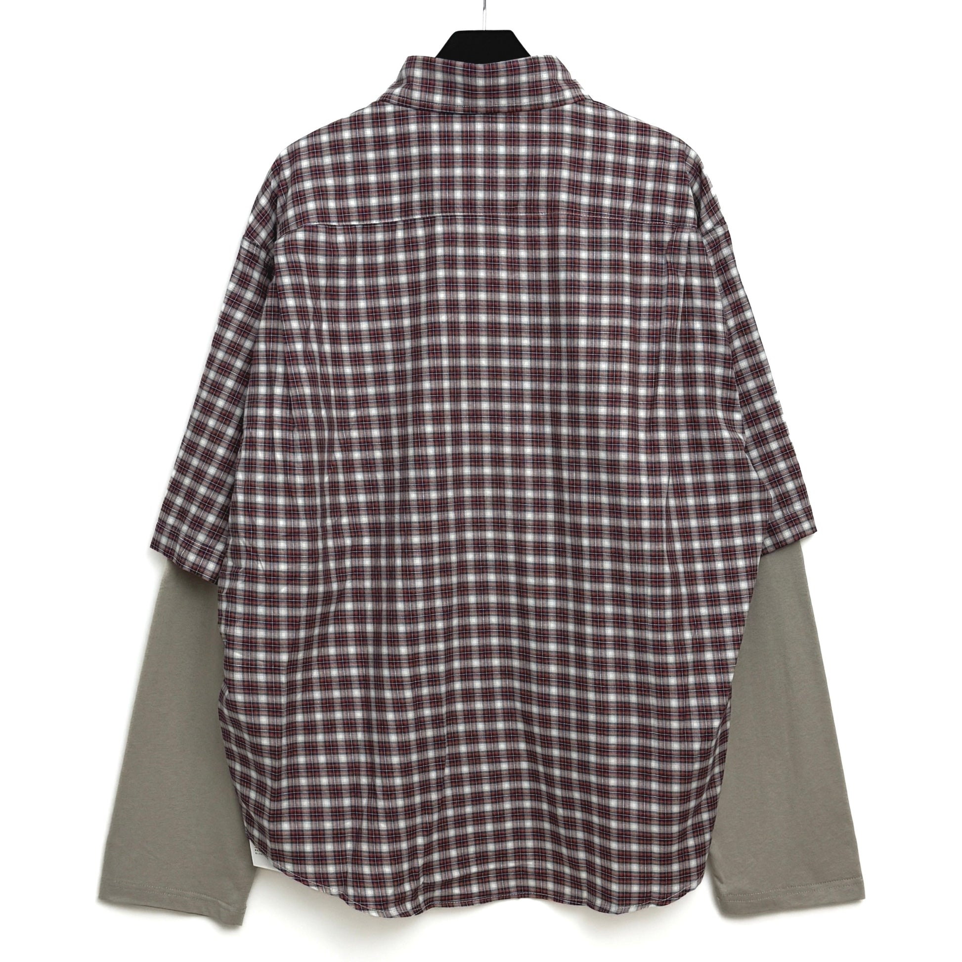 BALENCIAGA Design Sleeve Shirt "Red/Navy"