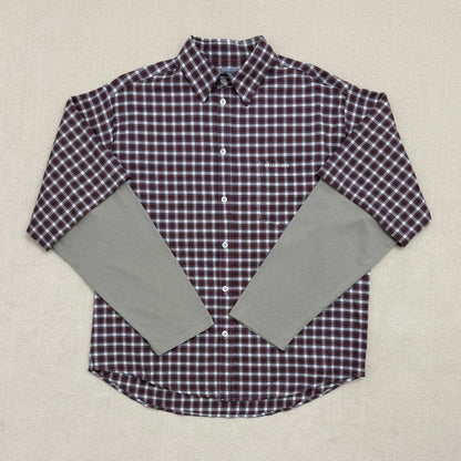 BALENCIAGA Design Sleeve Shirt "Red/Navy"