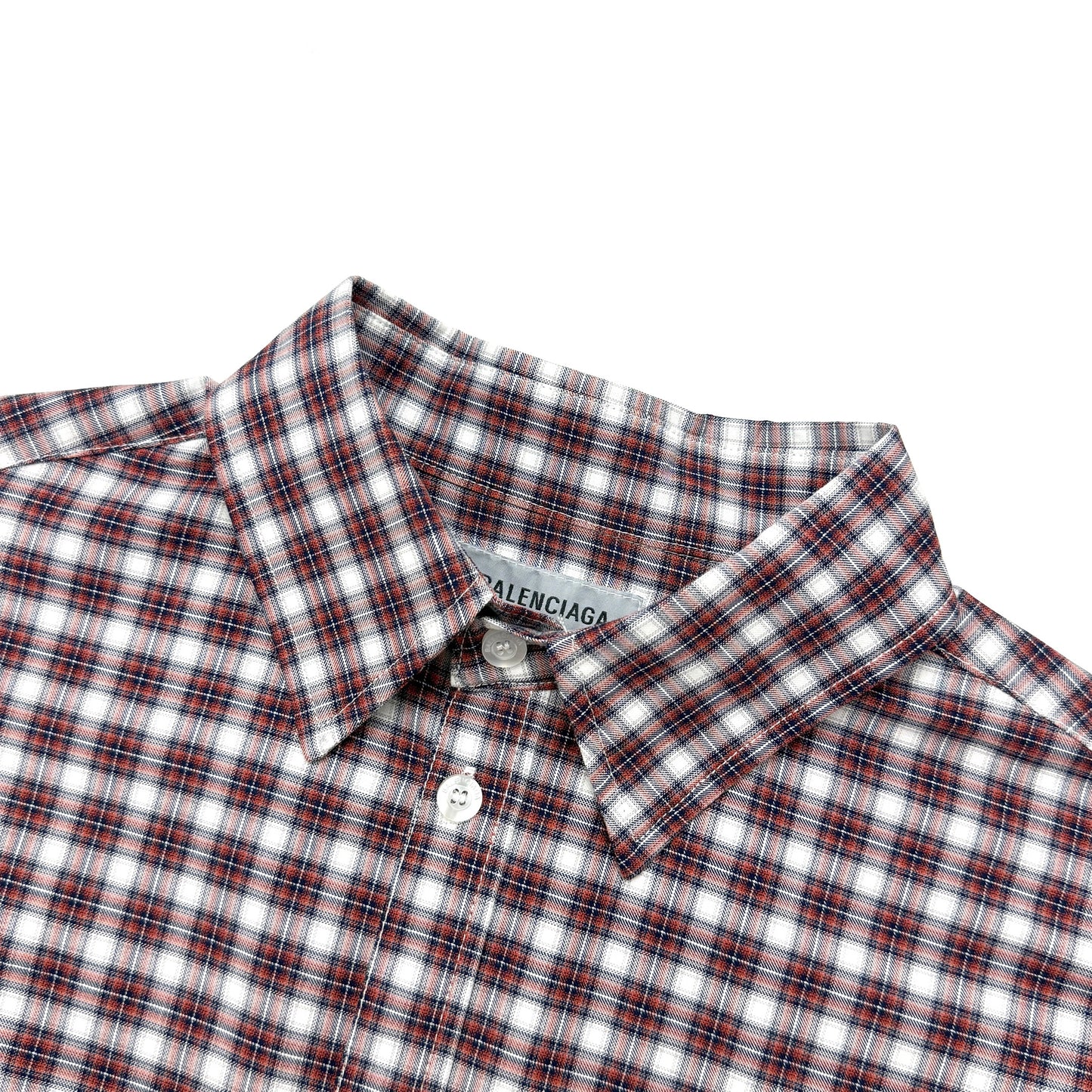 BALENCIAGA Design Sleeve Shirt "Red/Navy"
