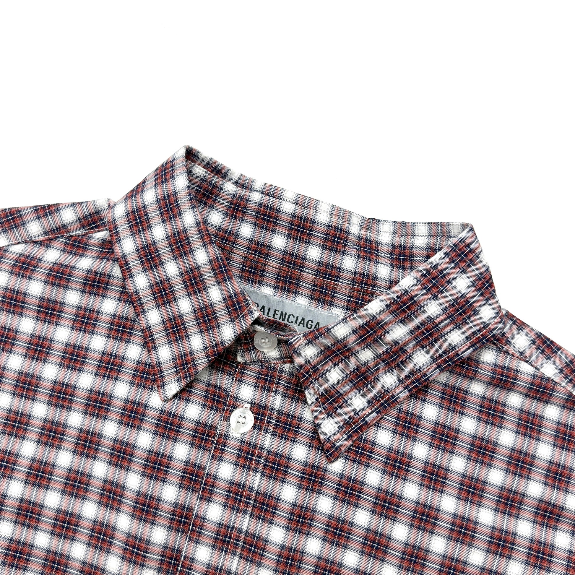 BALENCIAGA Design Sleeve Shirt "Red/Navy"