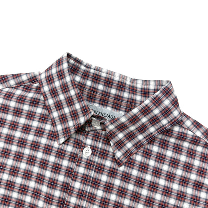 BALENCIAGA Design Sleeve Shirt "Red/Navy"