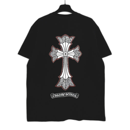 Chrome Heart Vintage Style Neckline Logo T-Shirt