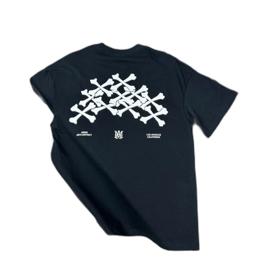 Amiri Men's White Hollywood Bones Stacked Logo T-Shirt