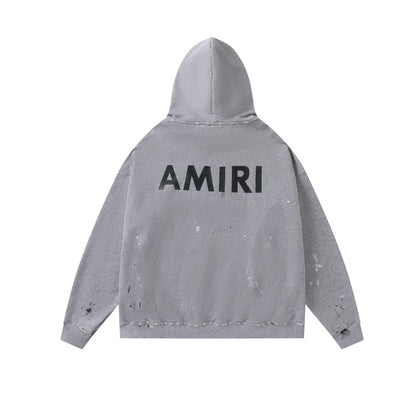 Amiri Army Paint Hoodie 'Grey'