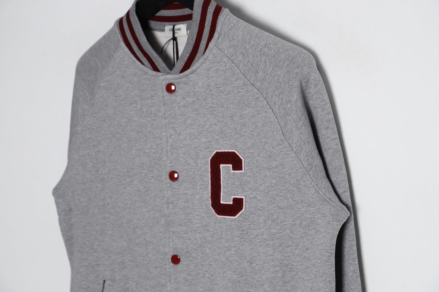 CELINE TEDDY COLLEGE JACKET IN COTTON FLEECE