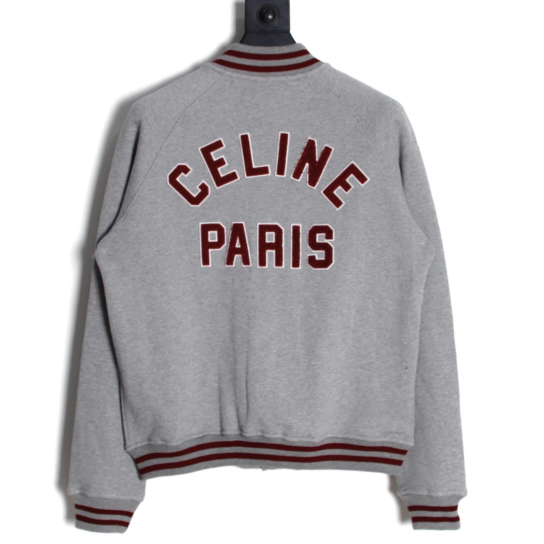 CELINE TEDDY COLLEGE JACKET IN COTTON FLEECE