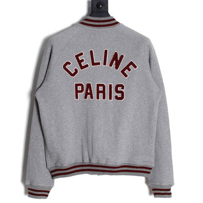 CELINE TEDDY COLLEGE JACKET IN COTTON FLEECE