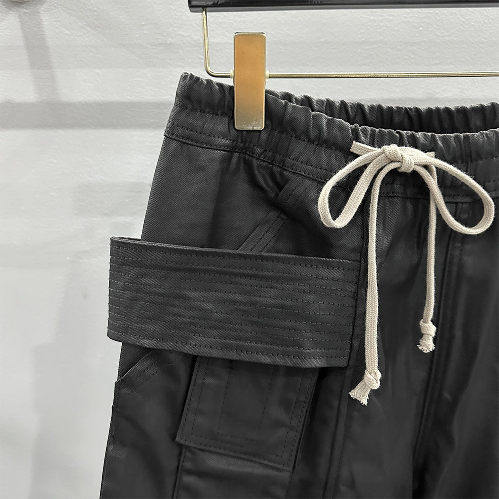 Rick Owens Creatch Drawstring Cropped Cargo Pants 'Black'