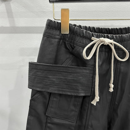 Rick Owens Creatch Drawstring Cropped Cargo Pants 'Black'