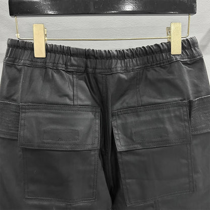 Rick Owens Creatch Drawstring Cropped Cargo Pants 'Black'