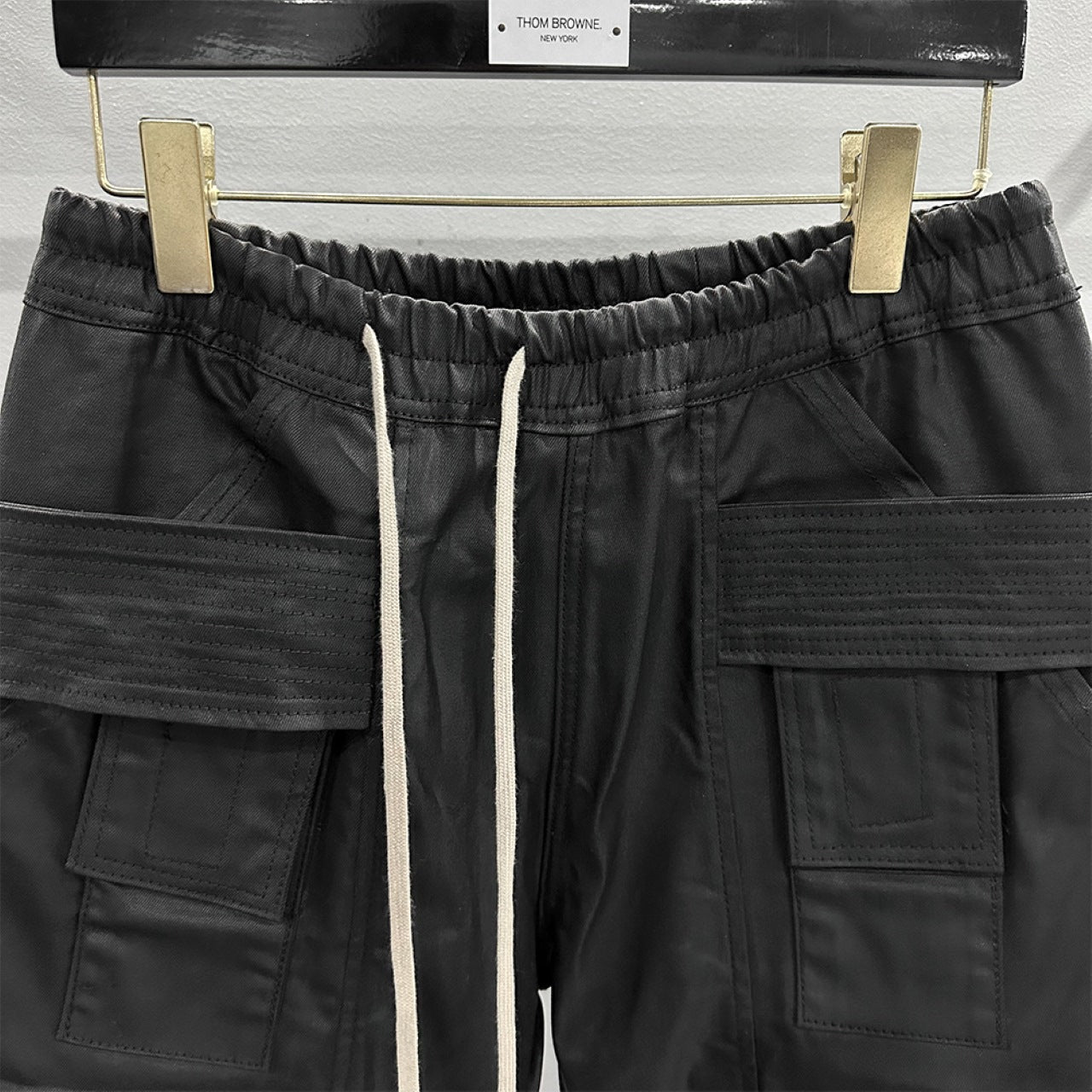 Rick Owens Creatch Drawstring Cropped Cargo Pants 'Black'