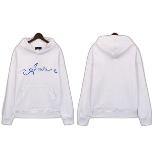Amiri Wave Logo Cotton Graphic Hoodie